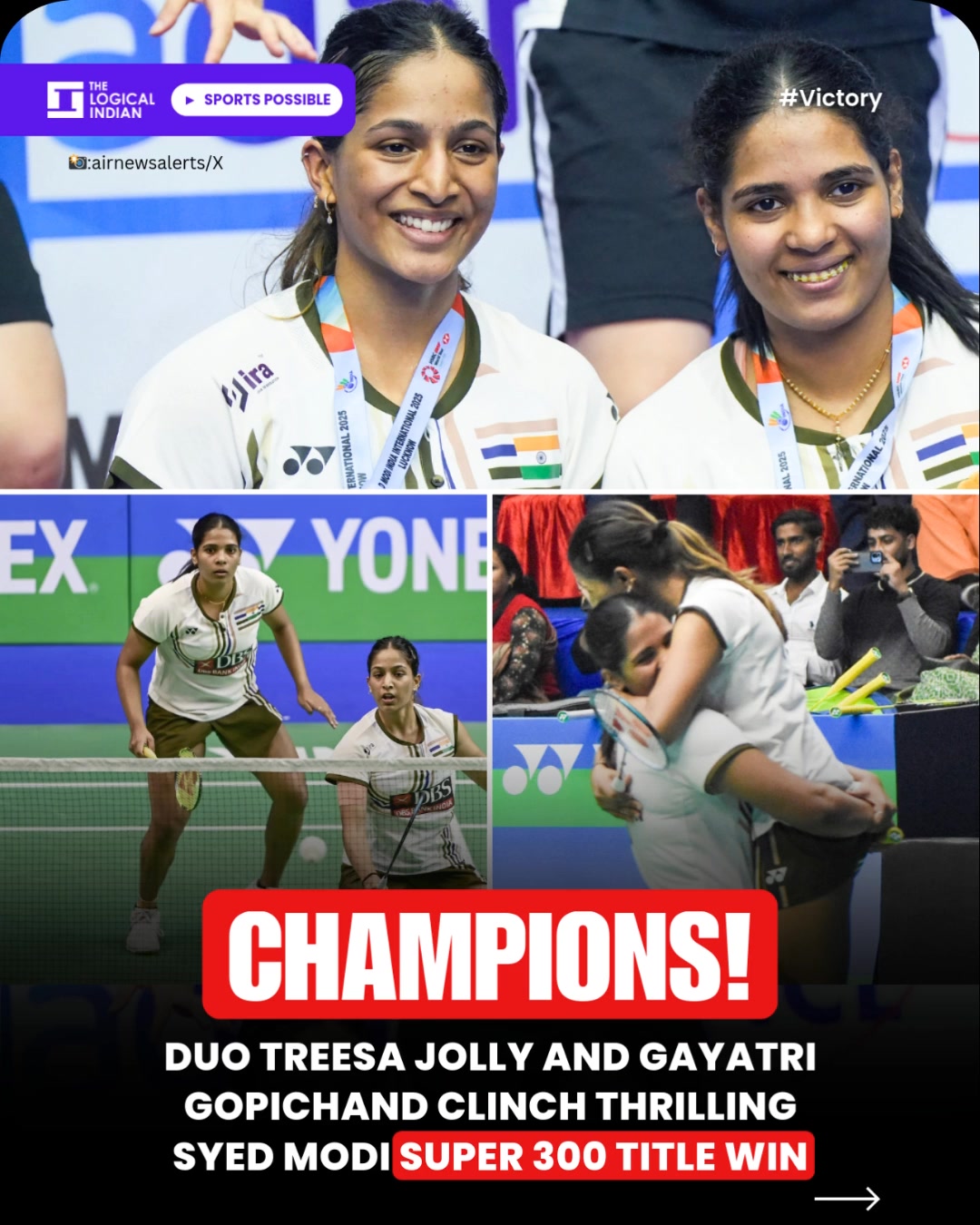 Indian shuttlers Treesa Jolly and Gayatri Gopichand successfully ...