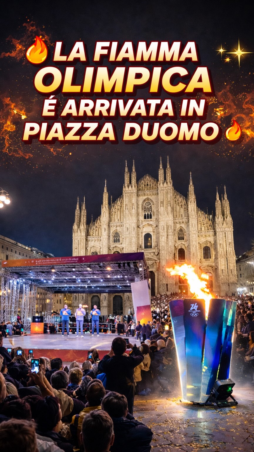 🔥 LA FIAMMA OLIMPICA È ARRIVATA IN PIAZZA DUOMO 🔥 Stasera Milano ha ...