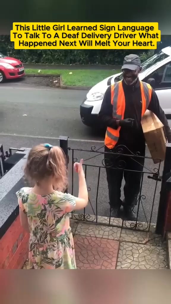 This little girl learned sign language to talk to a deaf delivery dri ...