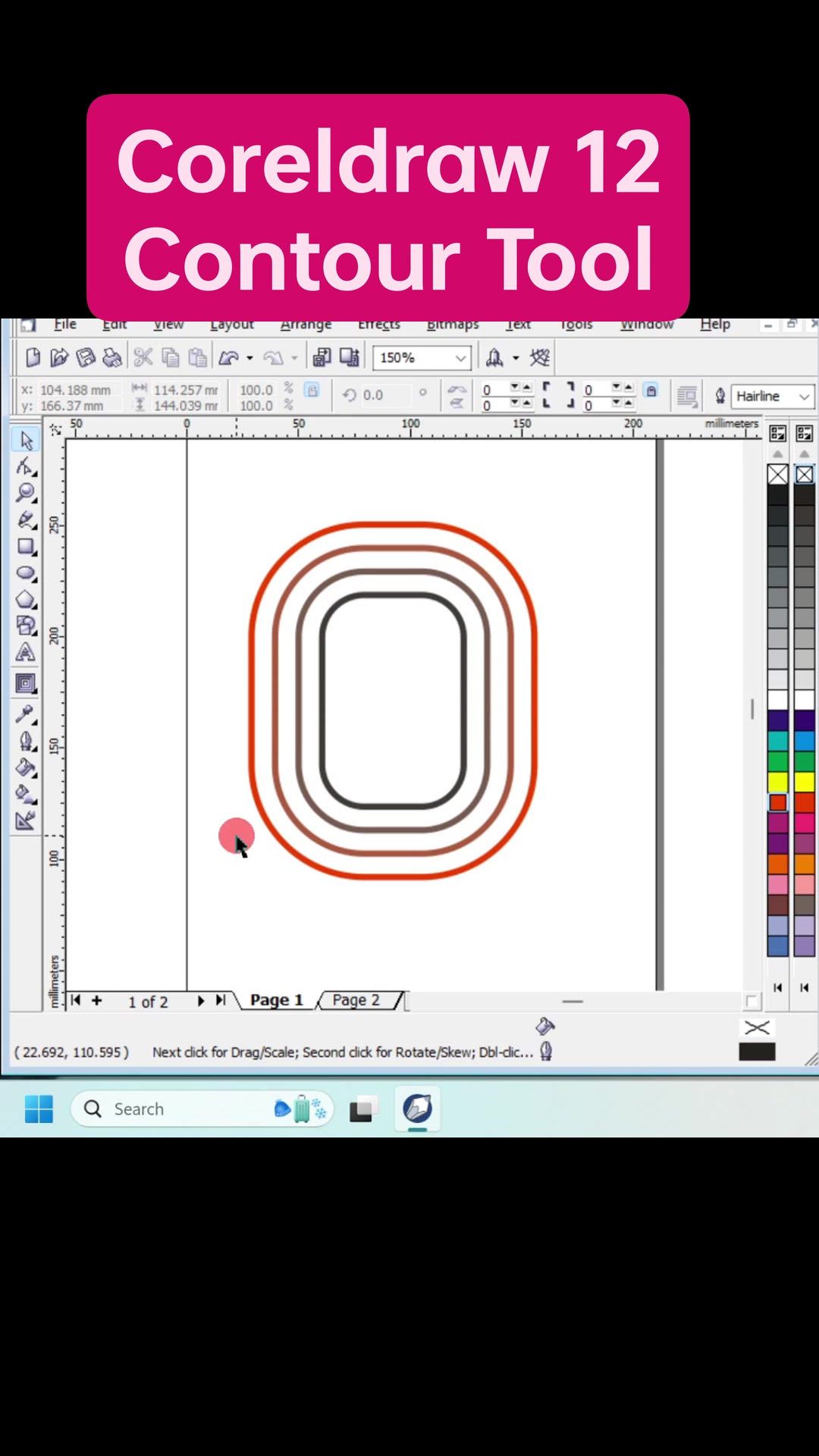 Coreldraw 12 Contour Tool #Coreldraw #coreldrawtutorial # ...