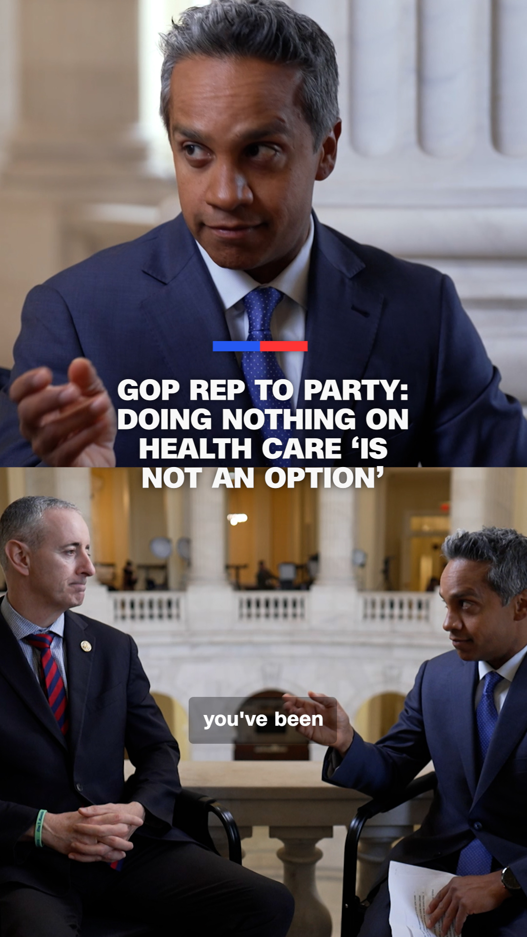 Pennsylvania Rep. Brian Fitzpatrick (R) speaks with CNN's Manu Raju ...