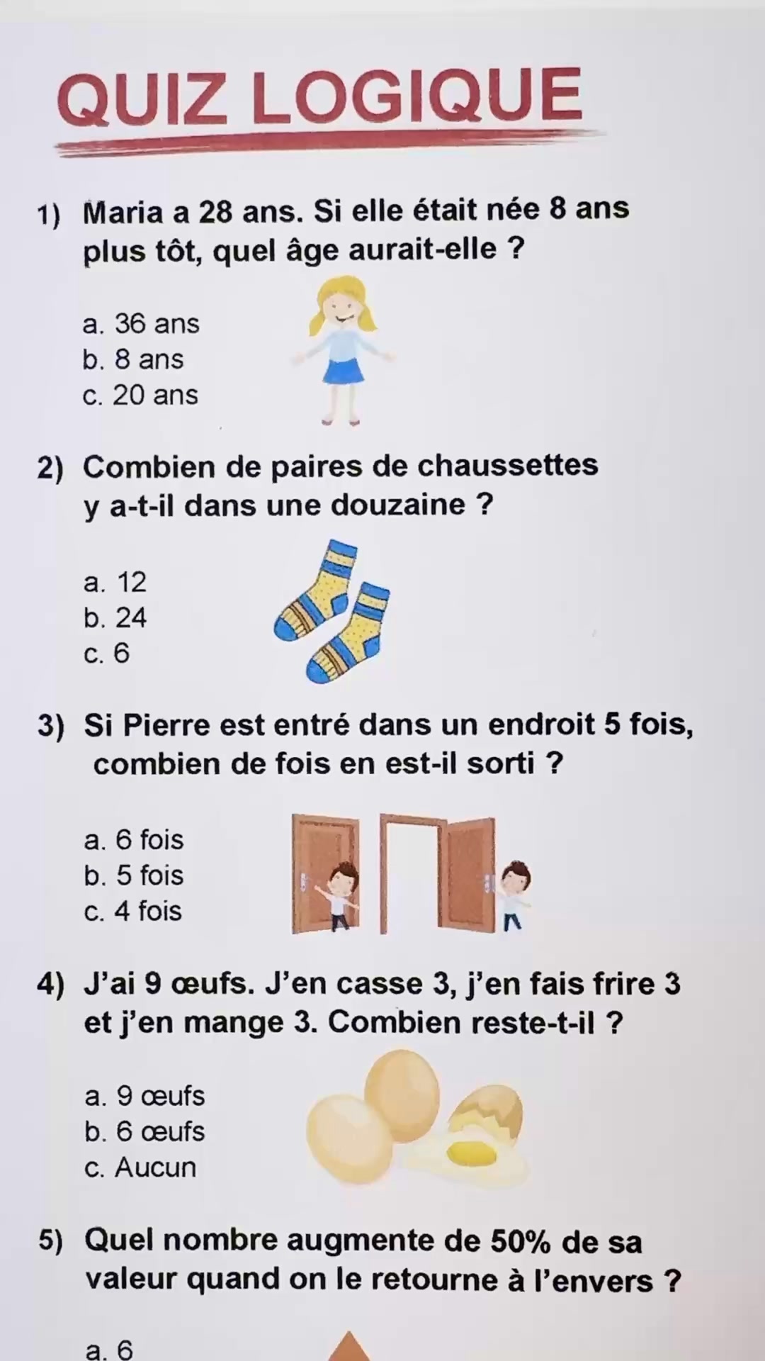 Quiz de logique ! #quiz #questions #logique #iq #france | Quiz Minute ...