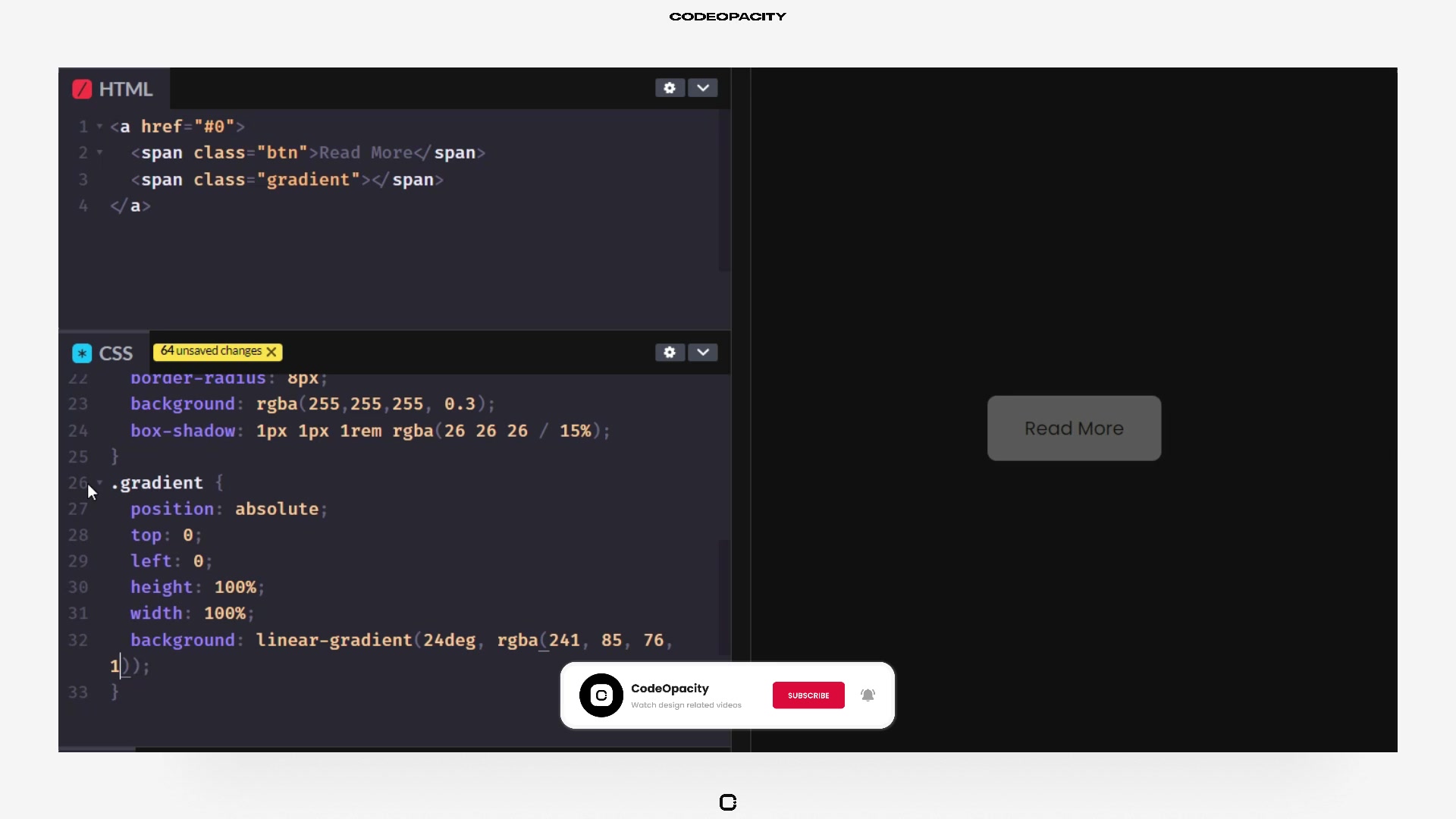 how to make a gradient hover effect on a glassmorphism button using ...