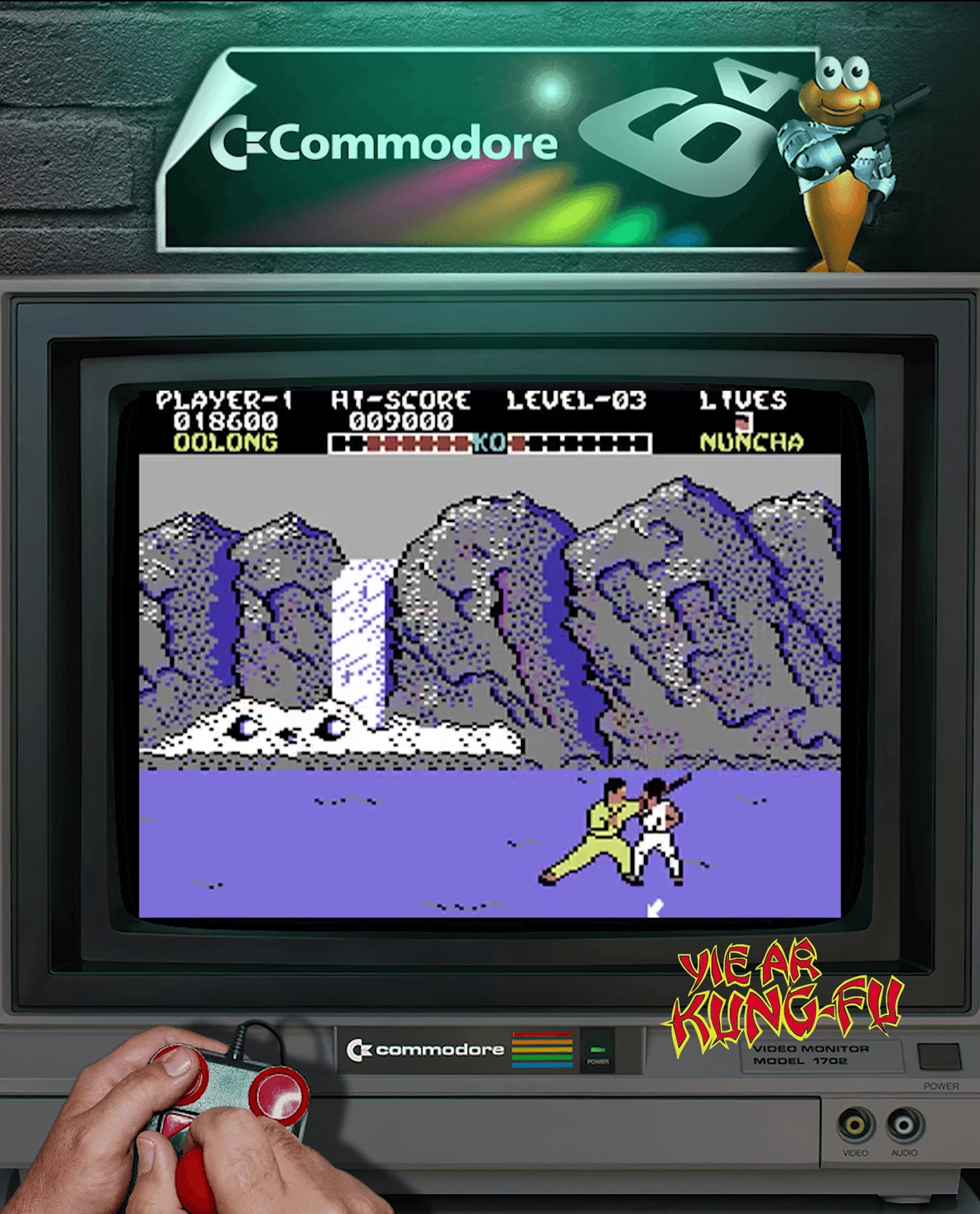 Yie Ar Kung Fu comparison: Commodore 16 vs Commodore 64