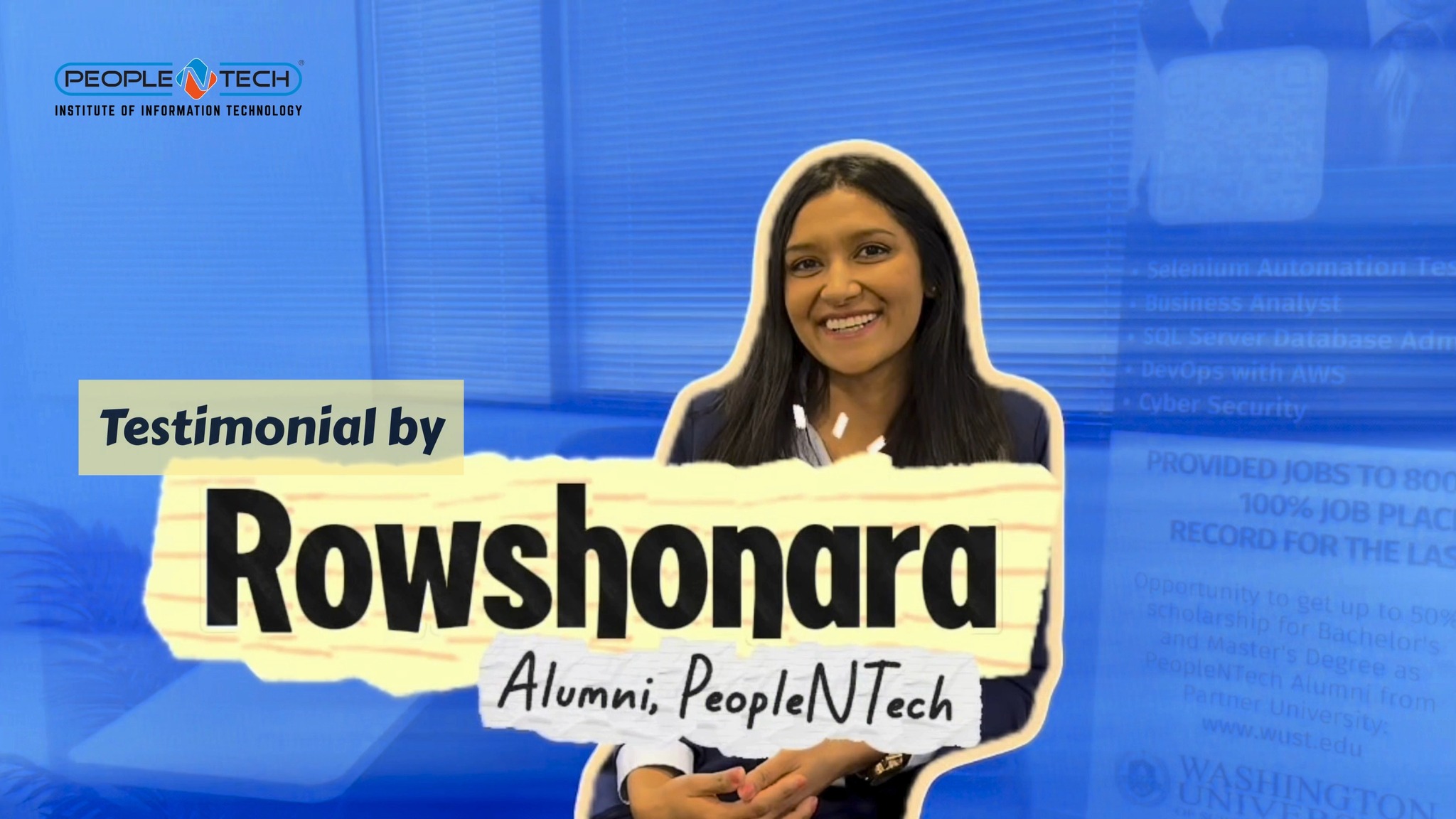 Meet Rowshonara, one of our proud PeopleNTech Alumni whose journey ...