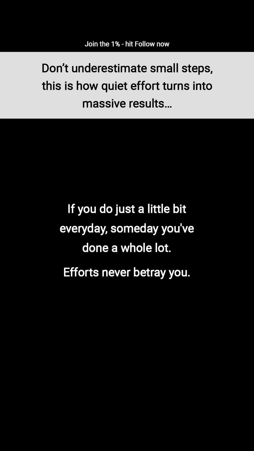 Small Efforts Create Big Results | Motivation You don’t need massive ...