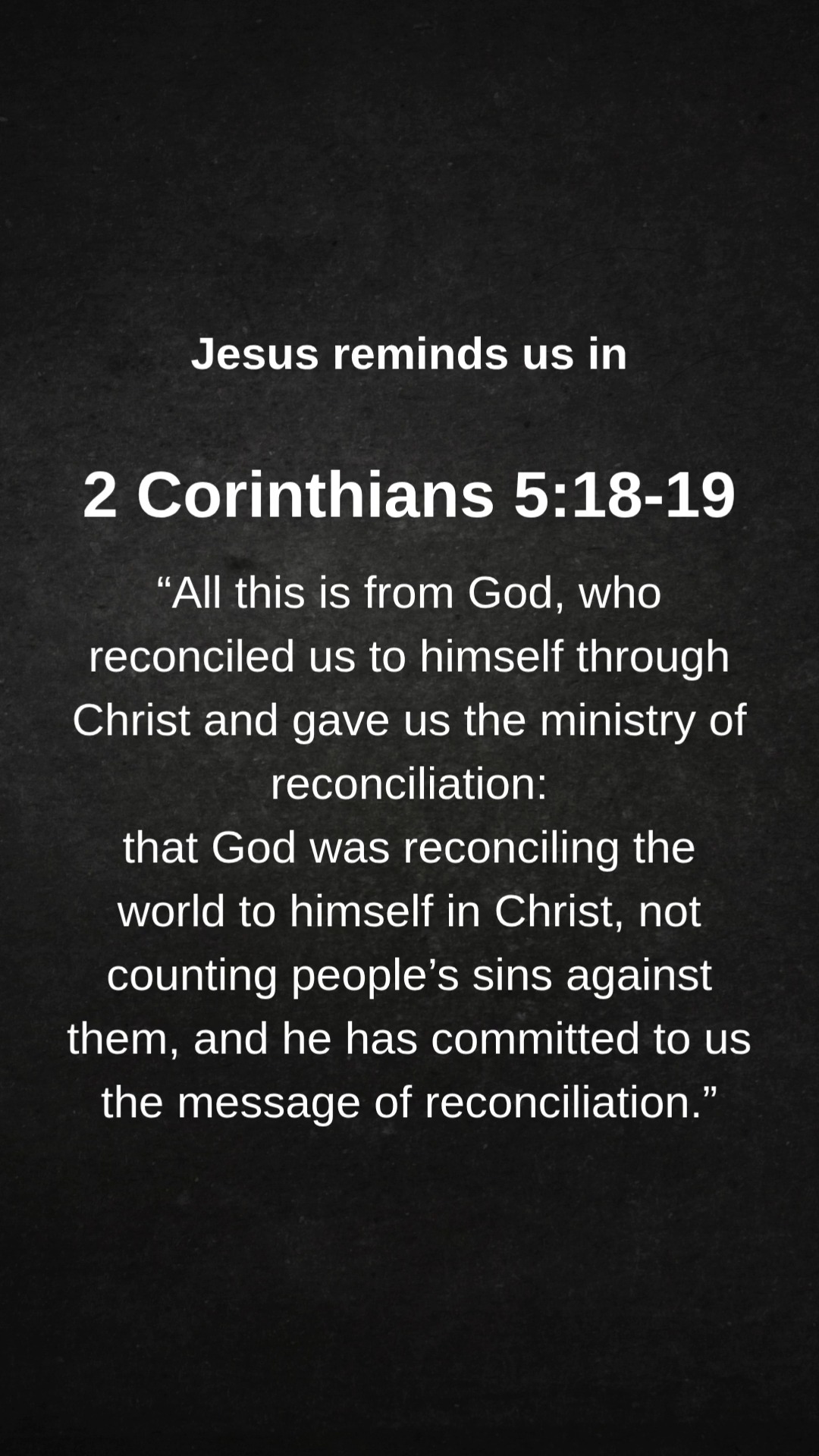 Through Jesus, God has reconciled us to Himself — and now we are called ...