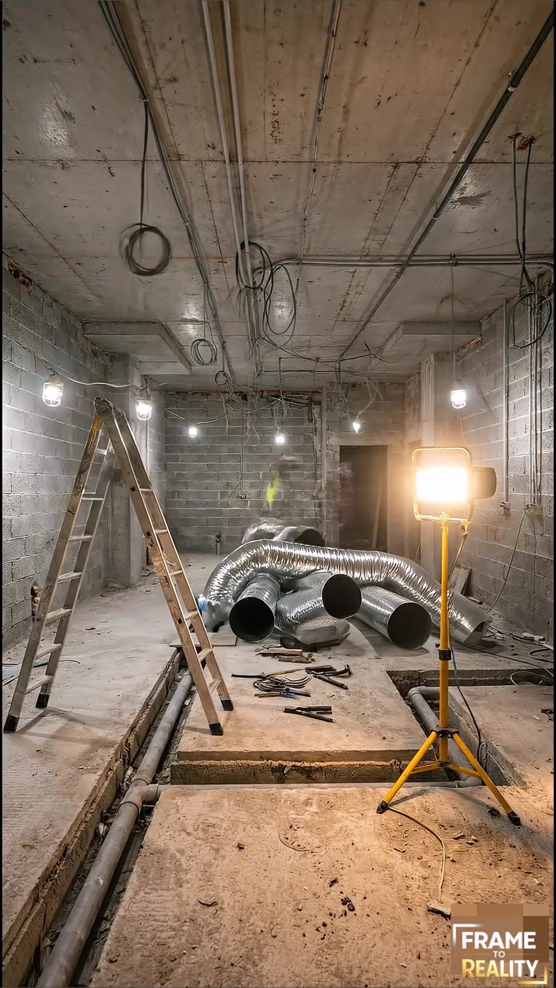 Witness the complete transformation of a space from raw concrete to a ...