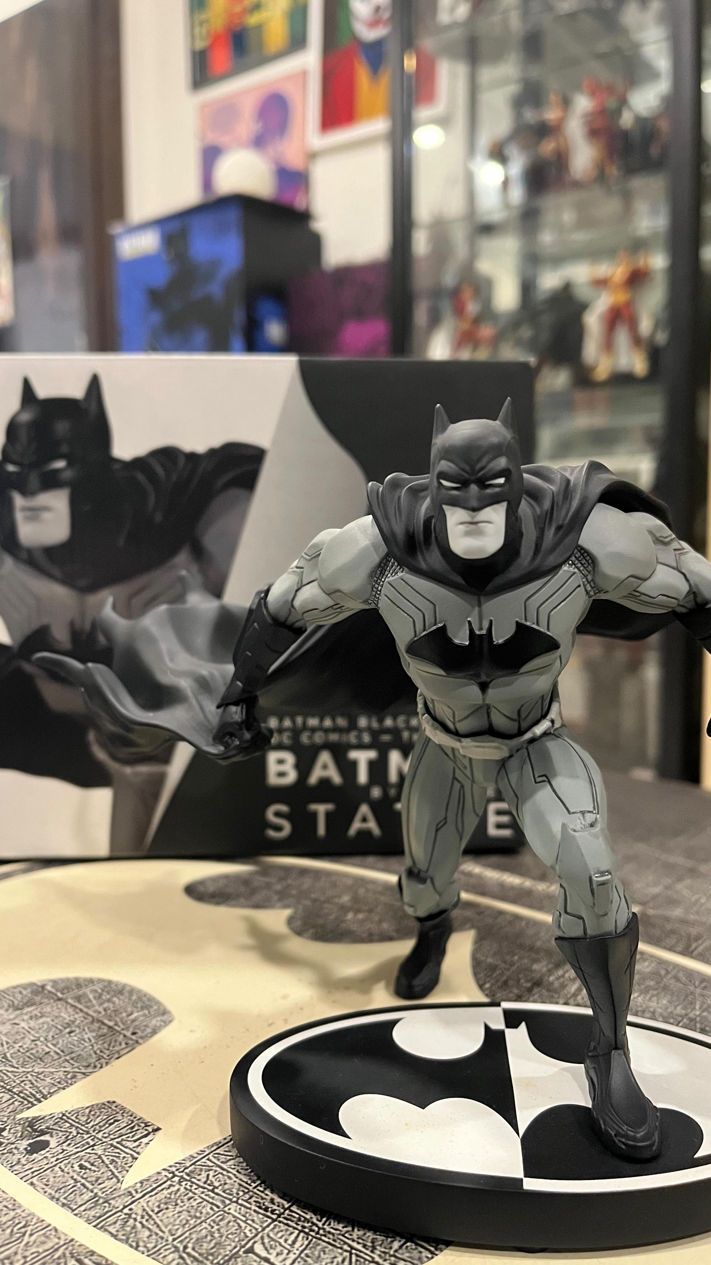 Batman black and white statue sculpted for DC Direct