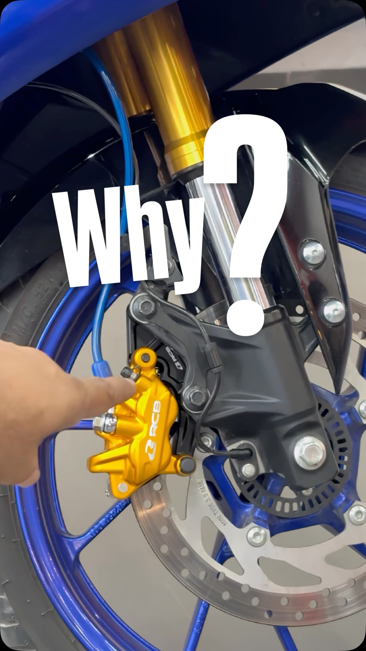 Yamaha MT07 brake setup modification for Born Free show
