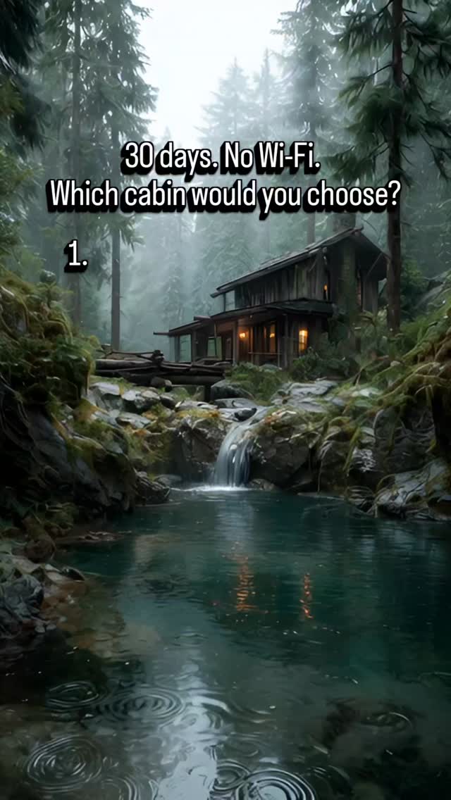 Curated visual reference: Mind Calming Retreat No WiFi Reference: 30 Days No Wi Fi Which Cabin Would You Choose