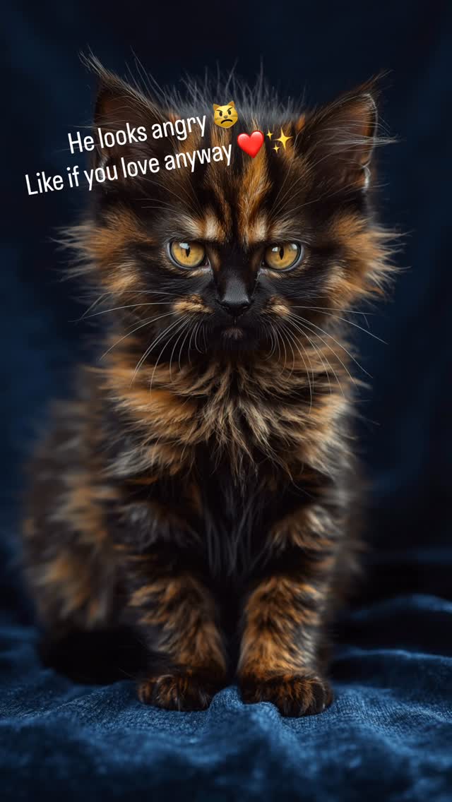This kitten looks angry 😾 But still so cute ️ Like if you love anyway ...