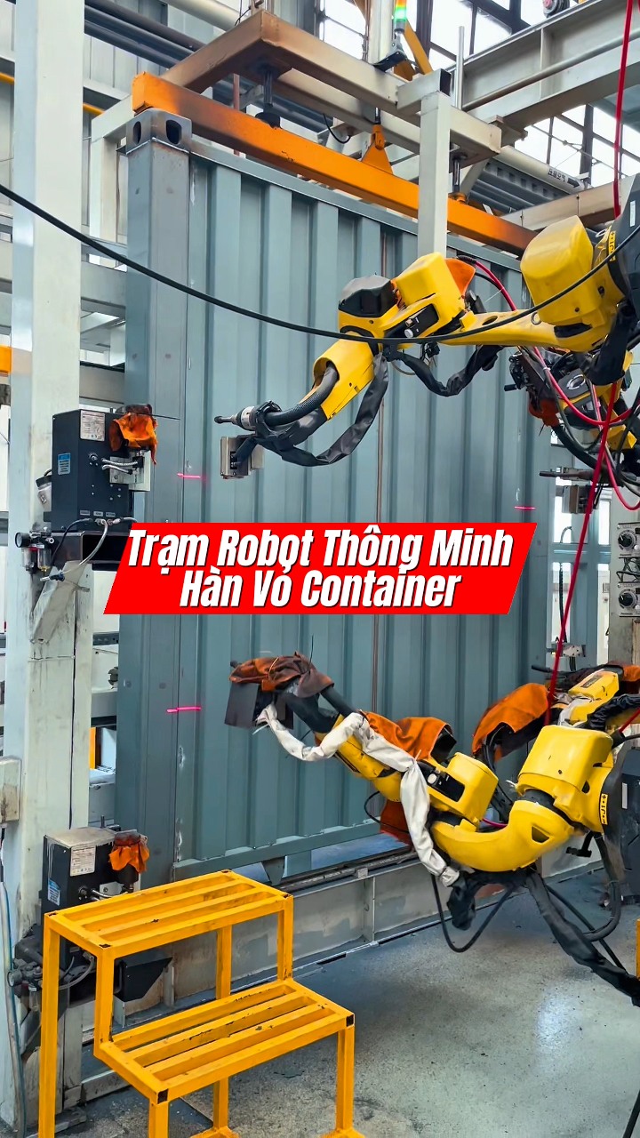 Trạm robot hàn thông minh hàn vỏ container. #tramrobothan # ...