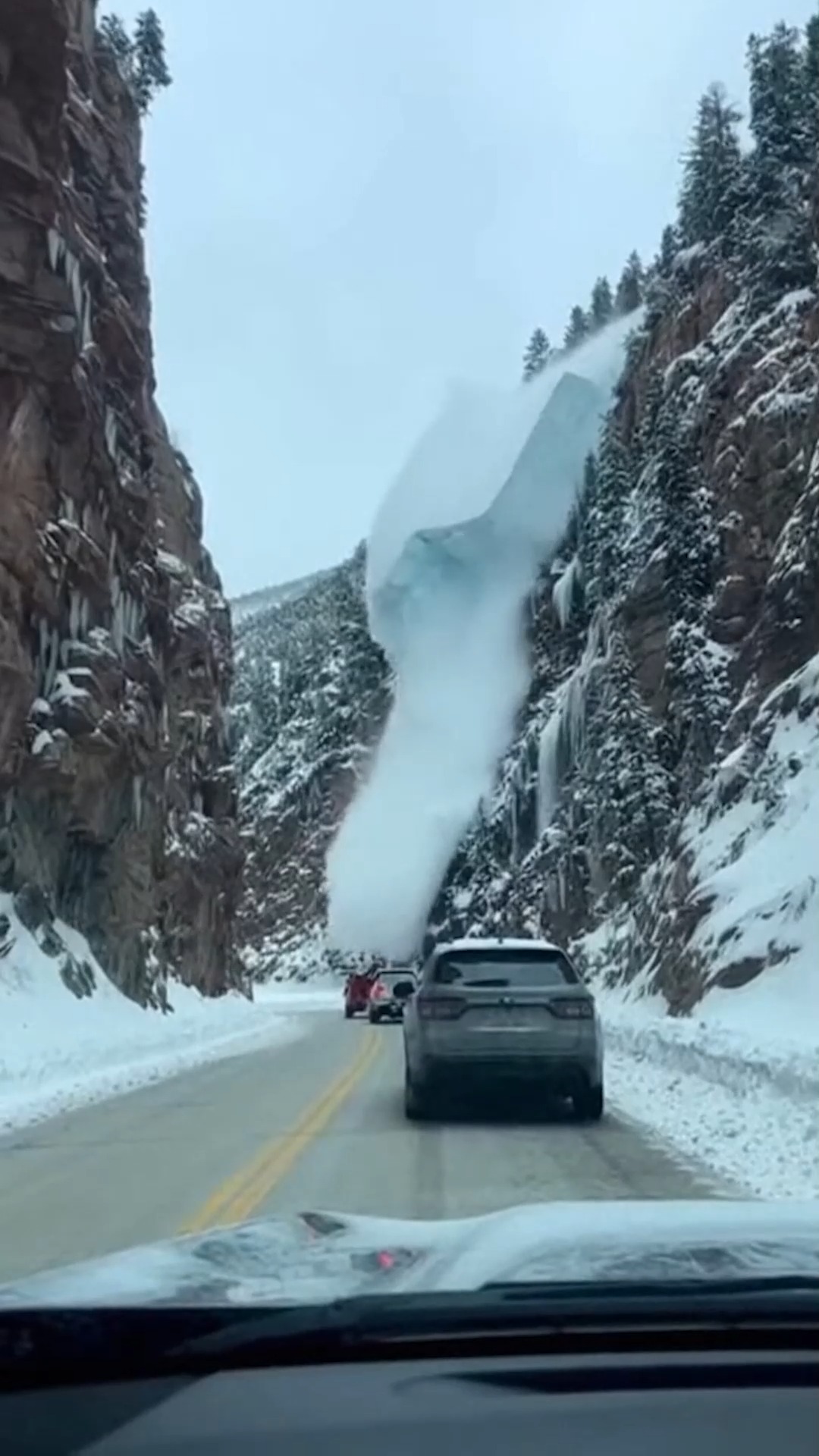 Terrifying Avalanche Hits Mountain Roadway Glacier National Park