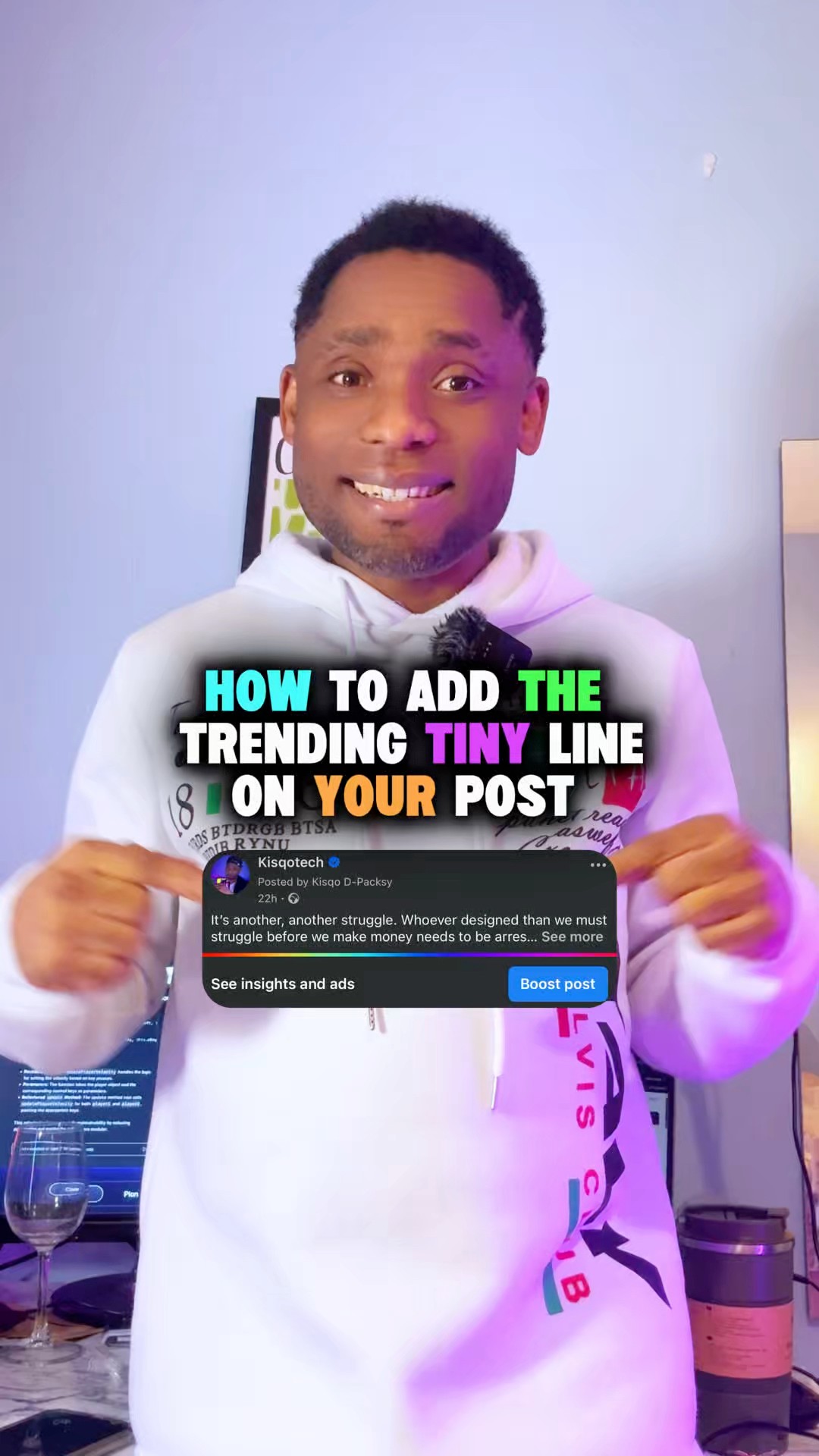 How to add the trending TINY LINE on your Facebook post 👇 #tinyline # ...