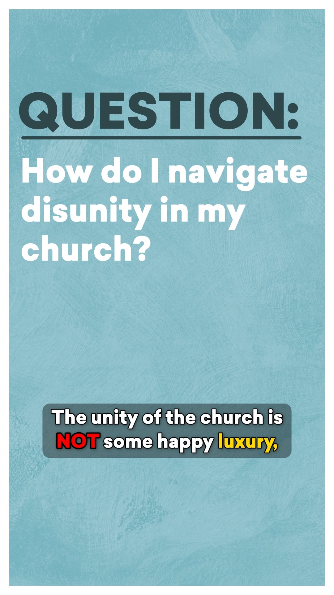 #askpaultripp #church #disunity | Paul David Tripp | Facebook