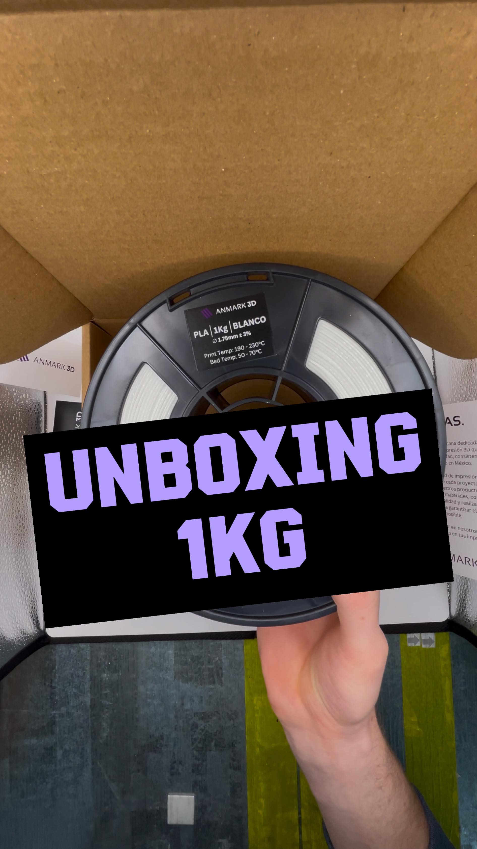 Experiencia de unboxing 1Kg⚪️ ️PLA ANMARK 3D🟣 ️BLANCO 1Kg⚪️ 🔸1.75mm ...
