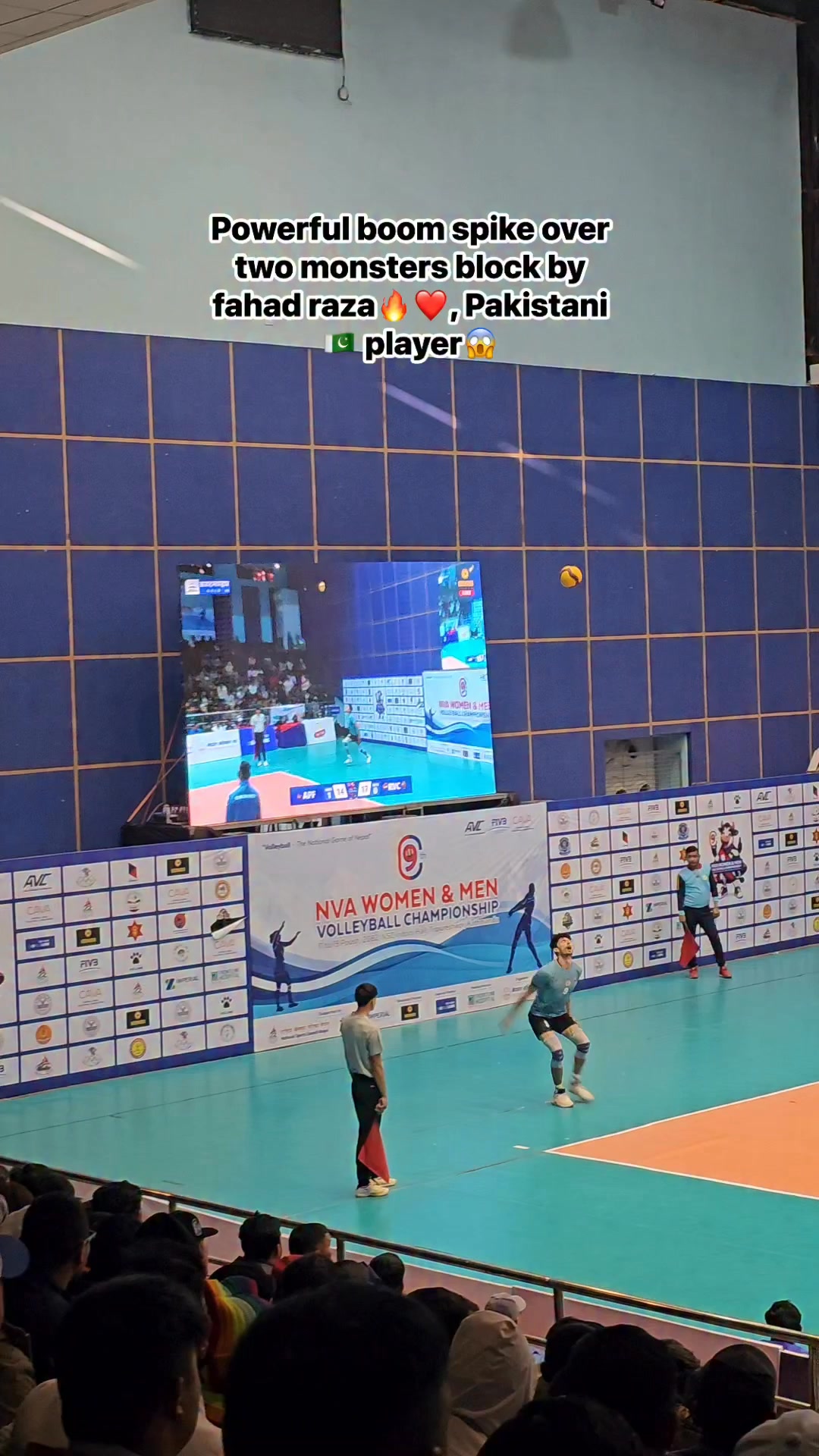 Powerful boom spike over two monsters block by fahad raza🔥 ️, Pakistani ...