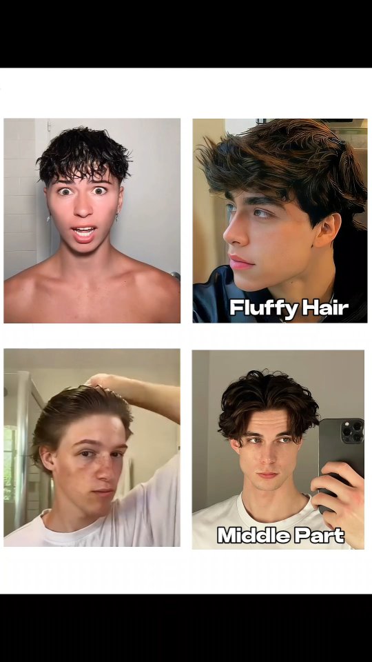 Hairstyle Tutorial For Fluffy and Middle Part ️ . . . Glowup ...