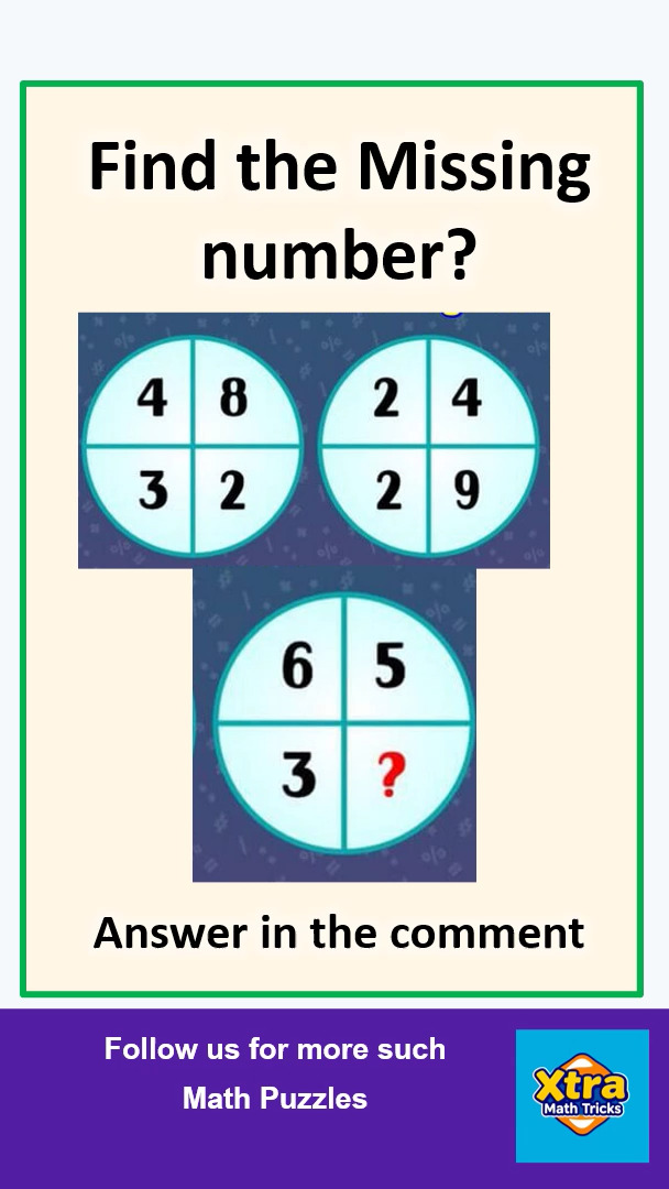 Find the missing number. Answer in the Comment box. IQ Test | Riddles ...