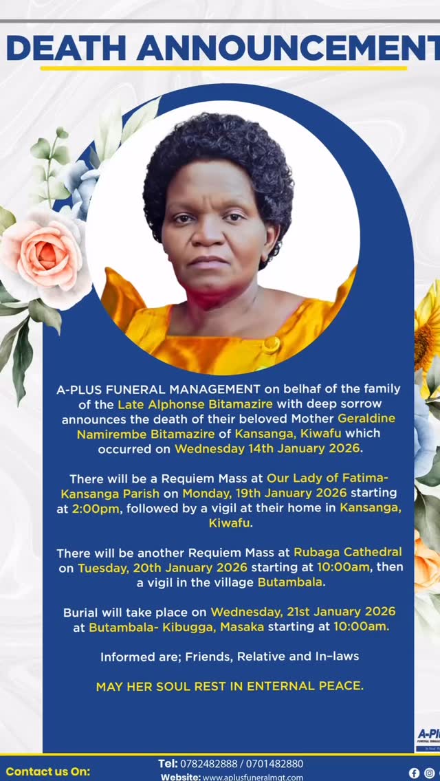 A-Plus Funeral - The death announcement and funeral... | Facebook