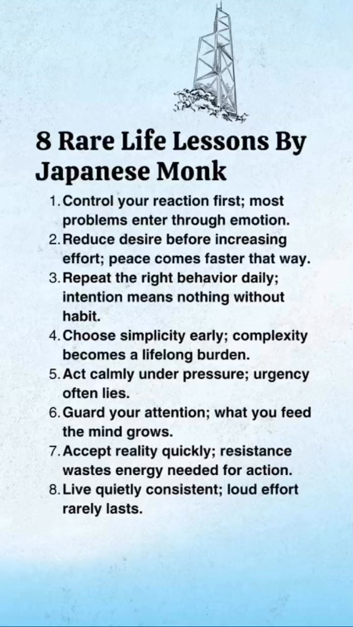 8 Rare Life Lessons By Japanese Monk | Advanced Life Skills | Facebook