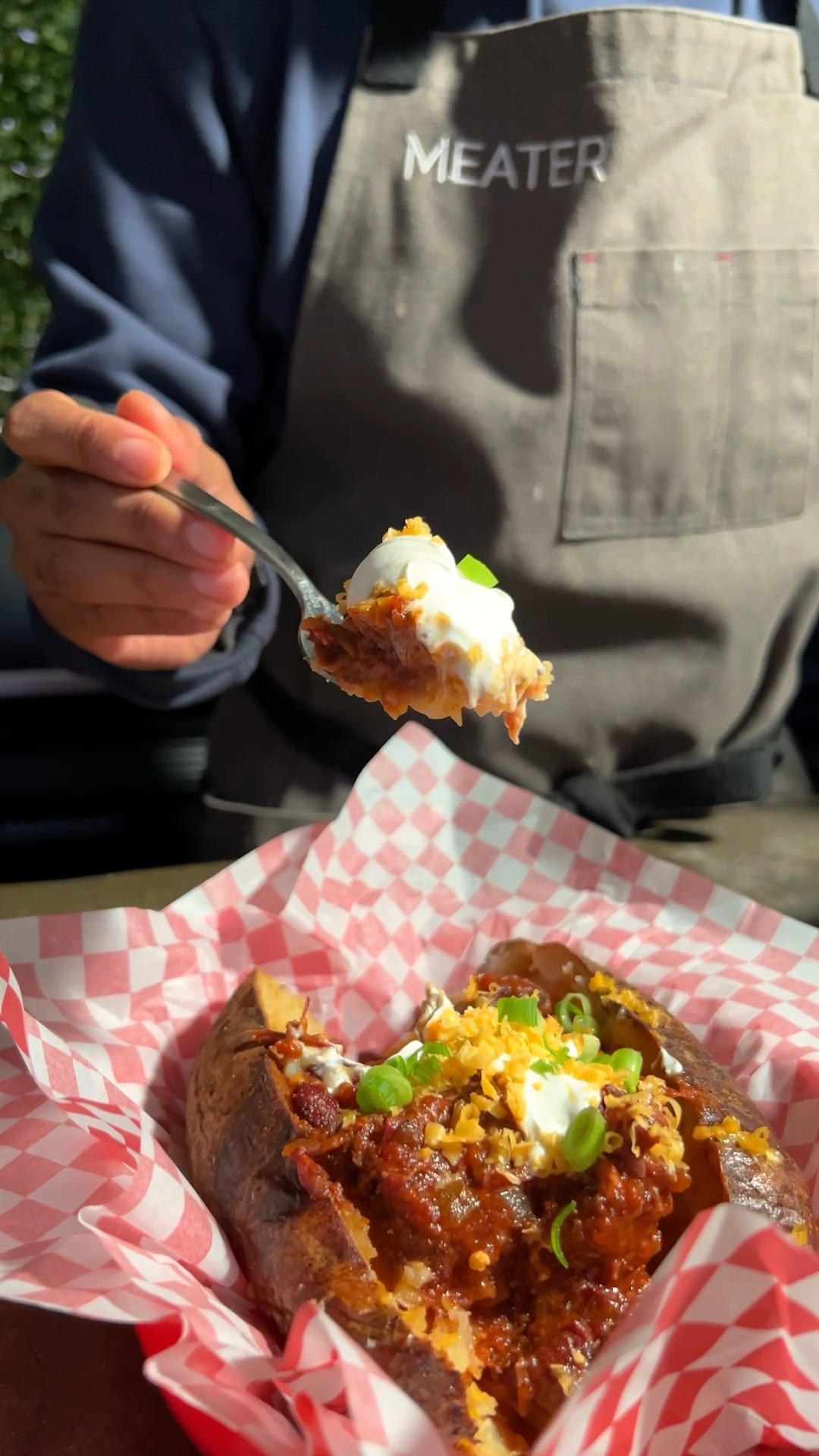 Comfort food is calling. Beef cheek chili–loaded baked potatoes are ...