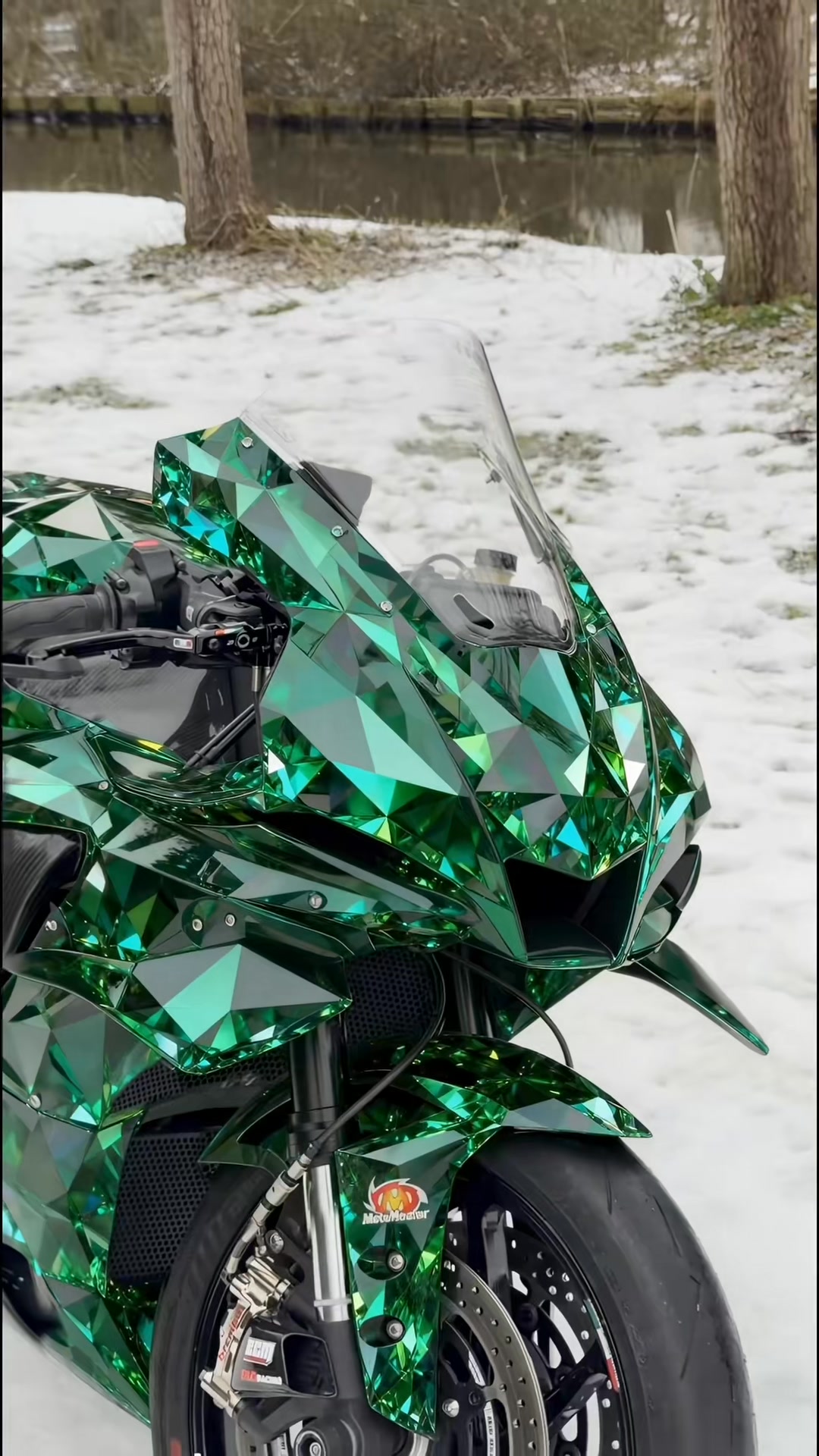 This Yamaha R1 in emerald green isn't just a bike—it's a rolling