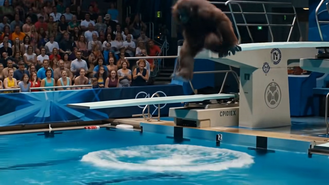 Beefcake and Bigfoot at the Olympic diving competition. Beefcake ...