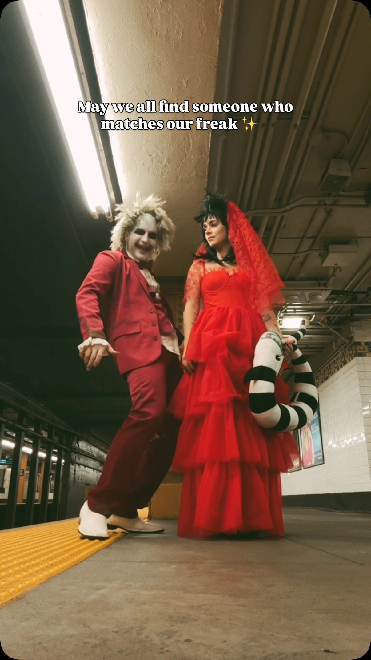 My boyfriend is literally beetlejuice. Whenever I ask him to dress up… THIS is the energy he brings to the table. 💅 #beetlejuice #couplesgoals #funnyreel #couplescostume #cosplaycouple beetlejuice and Lydia