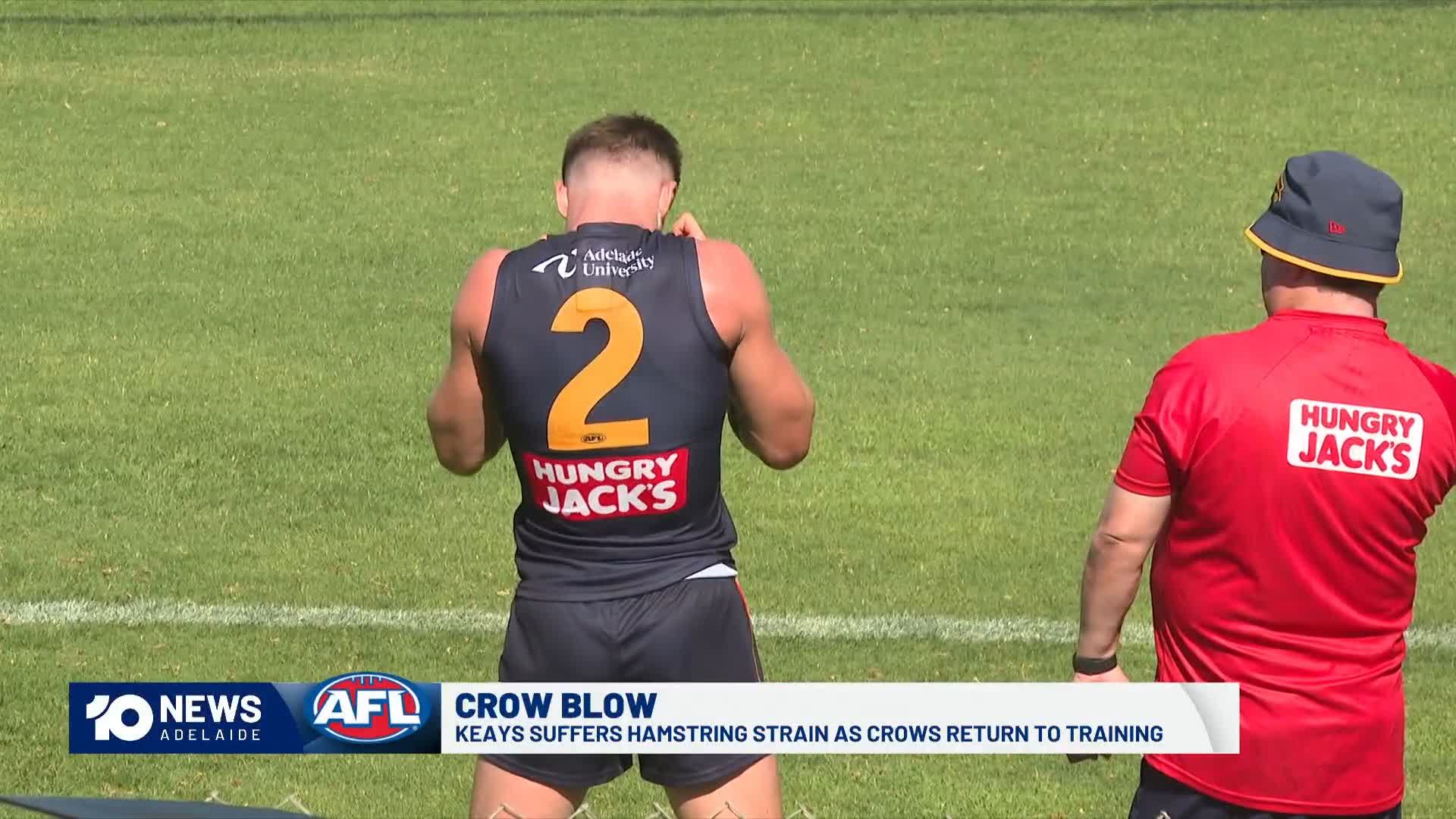 Ben Keays went down injured in a brutal hot weather return to training ...