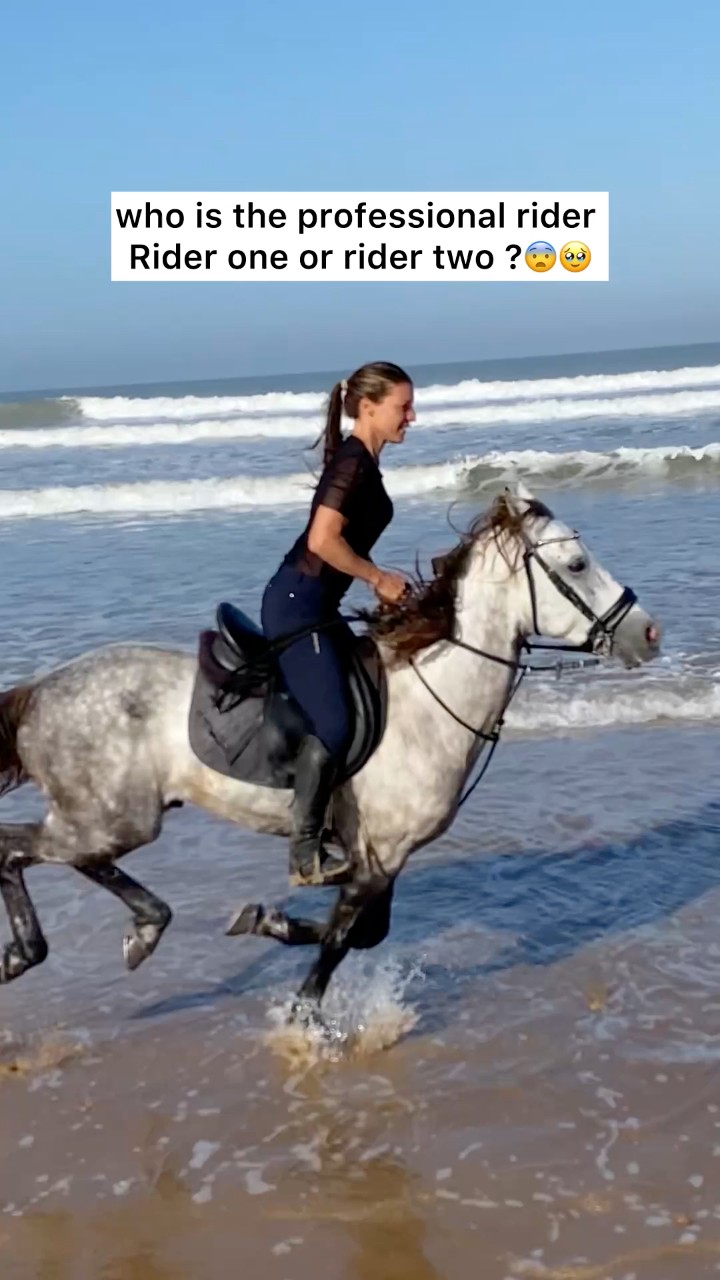 who is the professional rider Rider one or rider two ?😨🥹 #horse #horses ...
