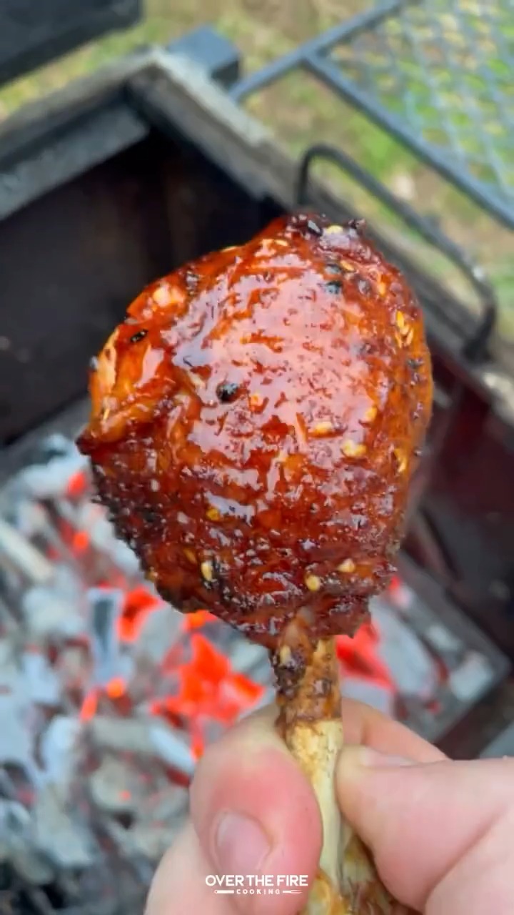Korean BBQ Chicken Lollies 😋 | Over The Fire Cooking by Derek Wolf ...