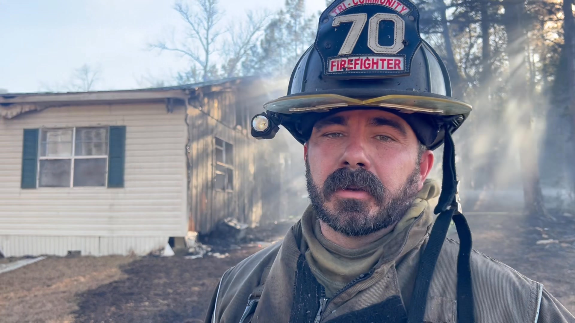 Tri-Community VFD Public Information Officer Paul Rutledge provides an ...