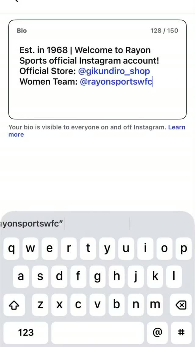 A little change in our BIO🏆💙🤍🇷🇼✅️ | Rayon Sports