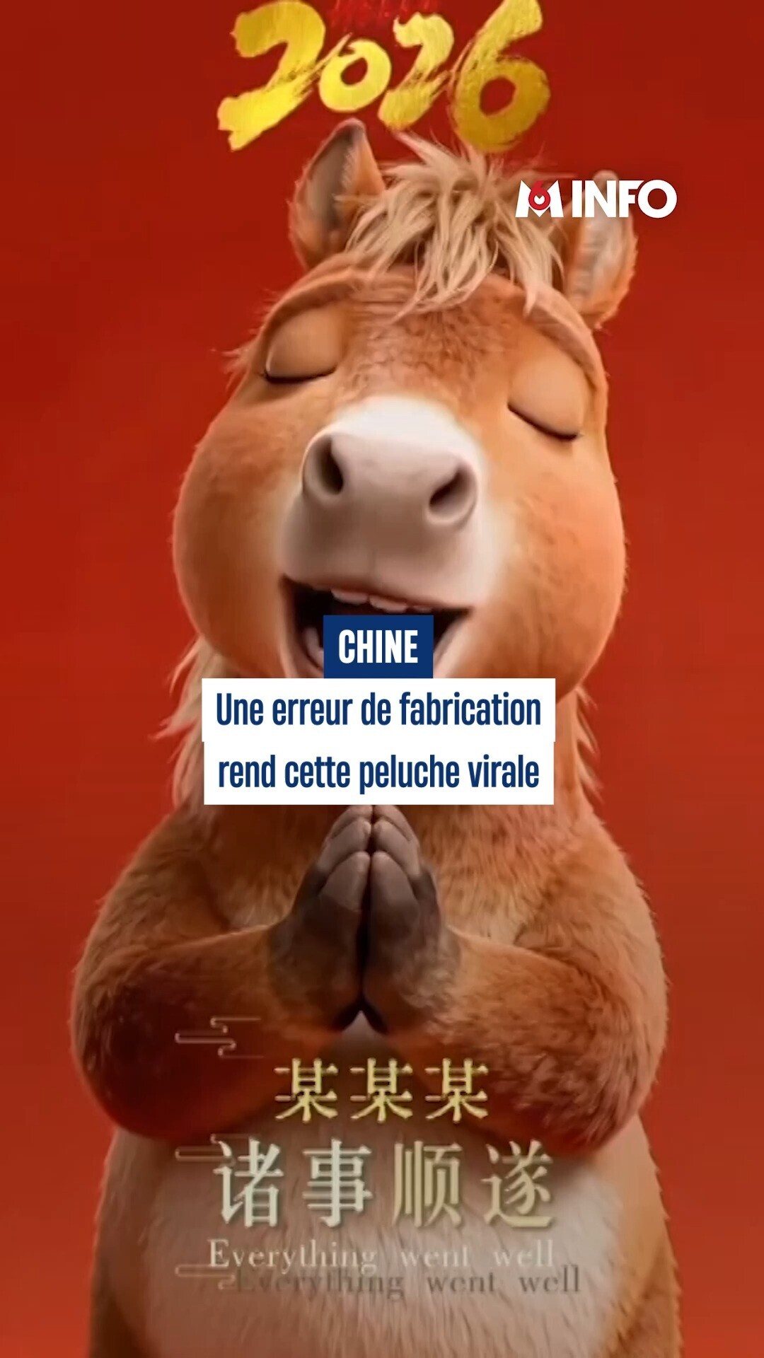 Générique Horse Peluche | 2026 Nouvel an Chinois Mascotte Douce Et Mignonne, Jouet en Peluche Cheval pour la Fête du Printemps,pour Bureau Maison Salon Chambre Canapé Fête du Printemps Adultes