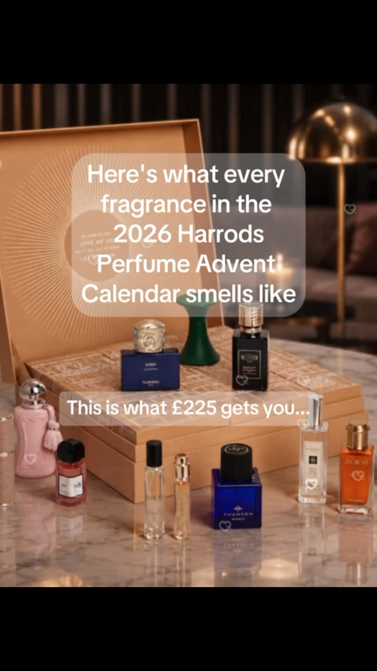The Harrods Fragrance Advent Calendar 2026 costs £225 and contains