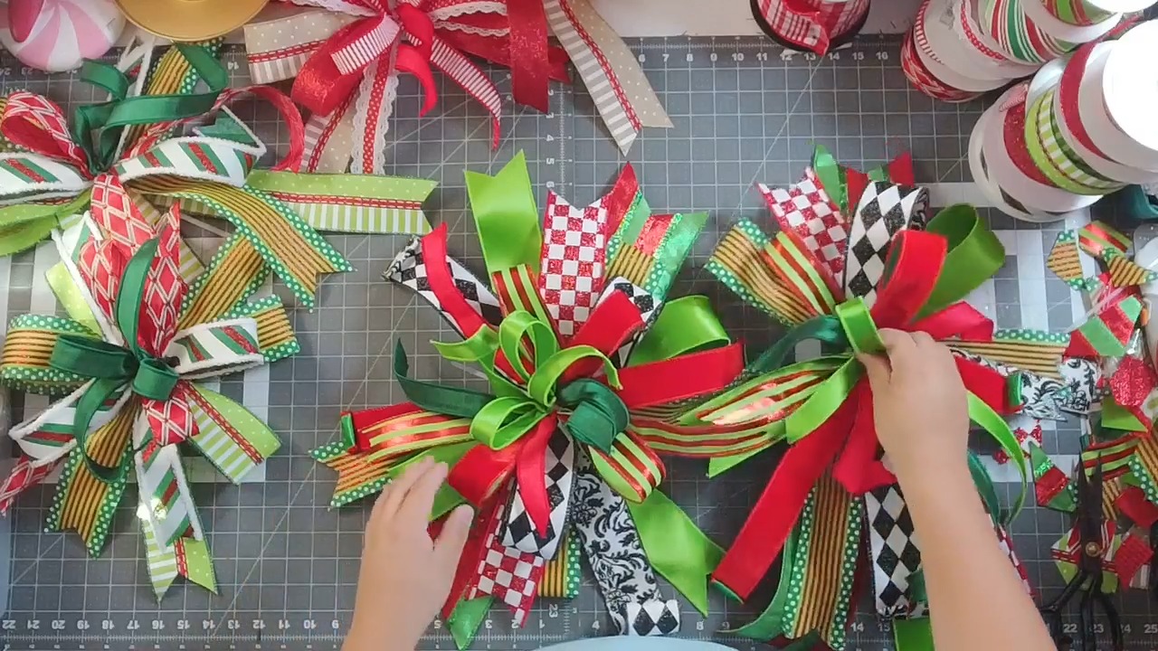 Learn how to make beautiful, festive Christmas bows using ribbon in ...