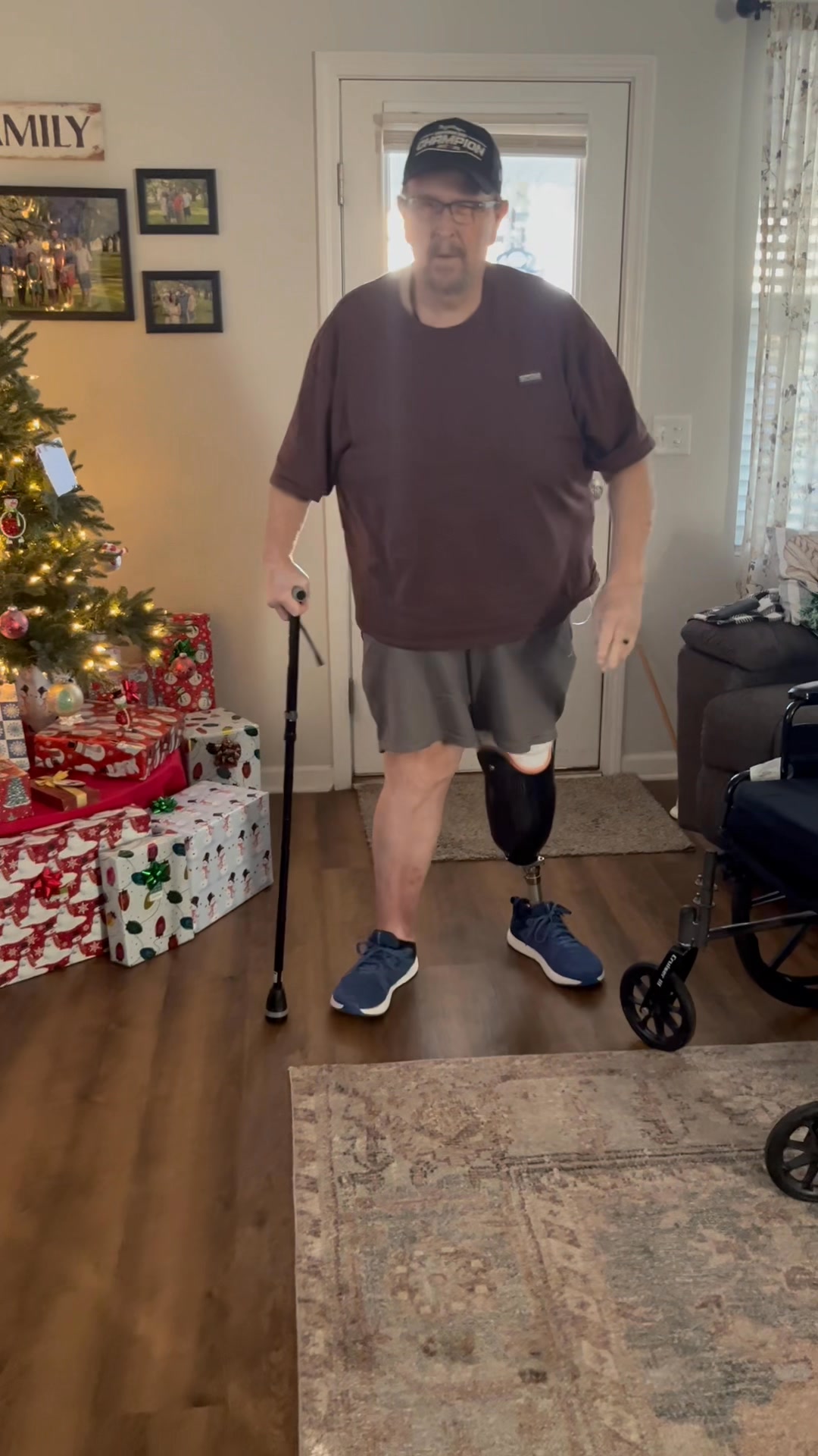 So excited on the progress. Went from the wheelchair to a walker now ...