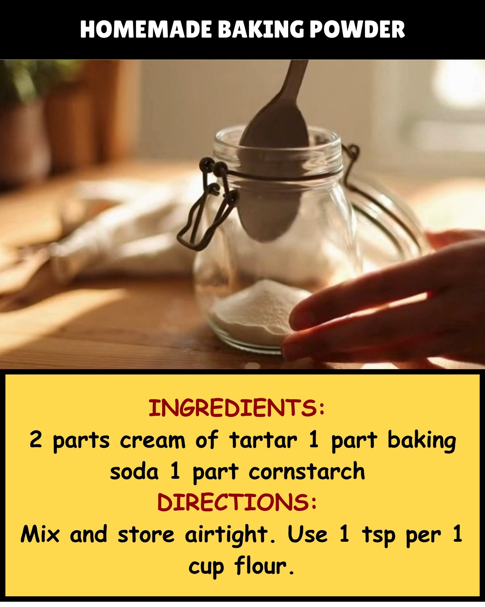 Homemade Baking Powder | Old fashioned recipes | Facebook