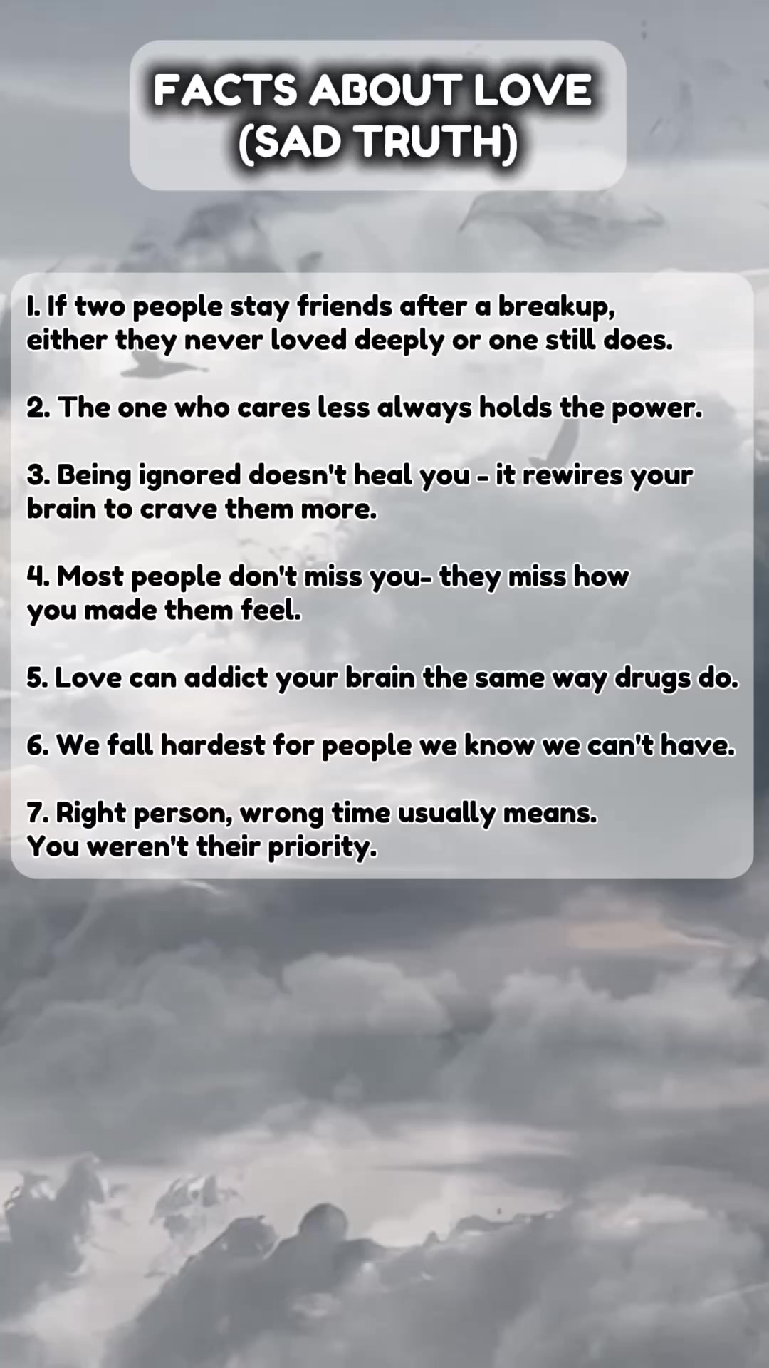 Fact about Love (sad Truth) . #fact #motivationdaily #Rules #women # ...