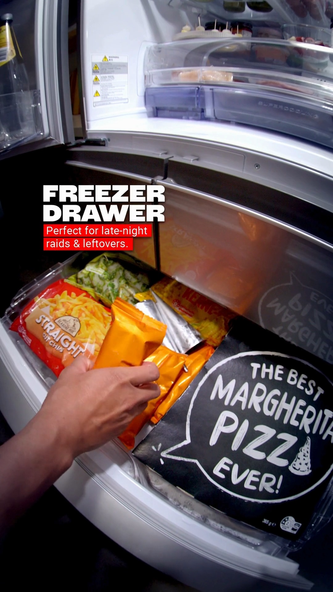 Our WX and LX Series fridges have large freezer drawers with lots
