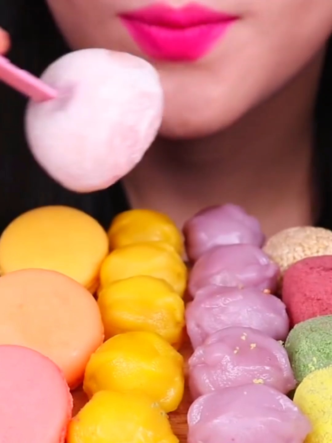 Asmr eating rice cake , rice cake ice cream ,and macarons #reels # ...