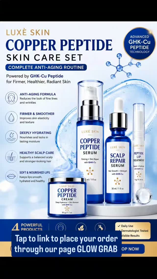 ghk-cu skincare routine LUXÈ SKIN Copper Peptide Skin Care Set with Peptide Anti-Aging Serum | Topical GHK-Cu, Facial Serum, Face Cream, Scalp Serum & Lip Treatment, Tripeptide Routineis a complet Skin Renewal Formulated with is ghk cu a Color_Orange 大小:9