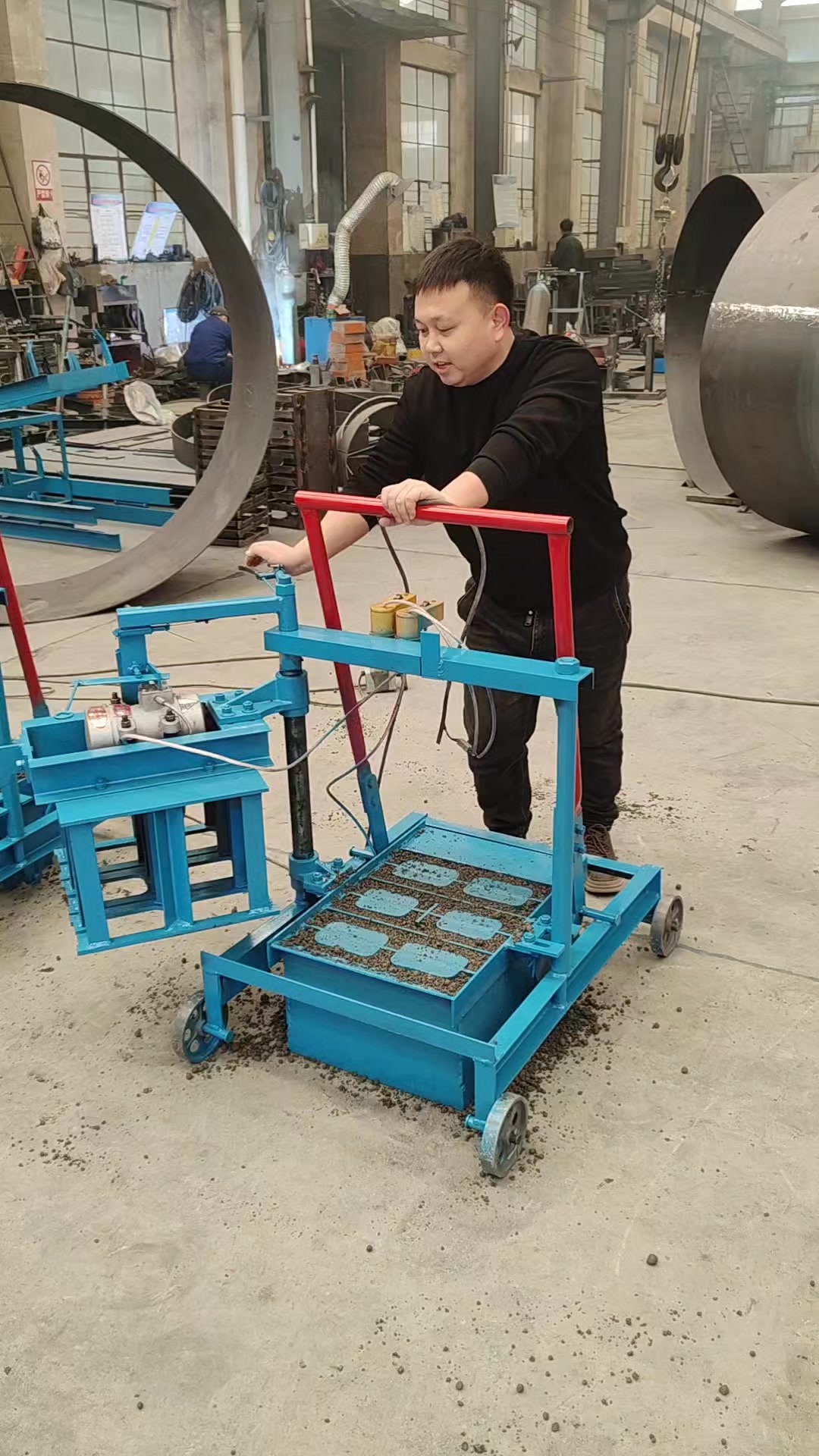 Handmade brick making machine #blockmachine #hollowbrickmachine # ...