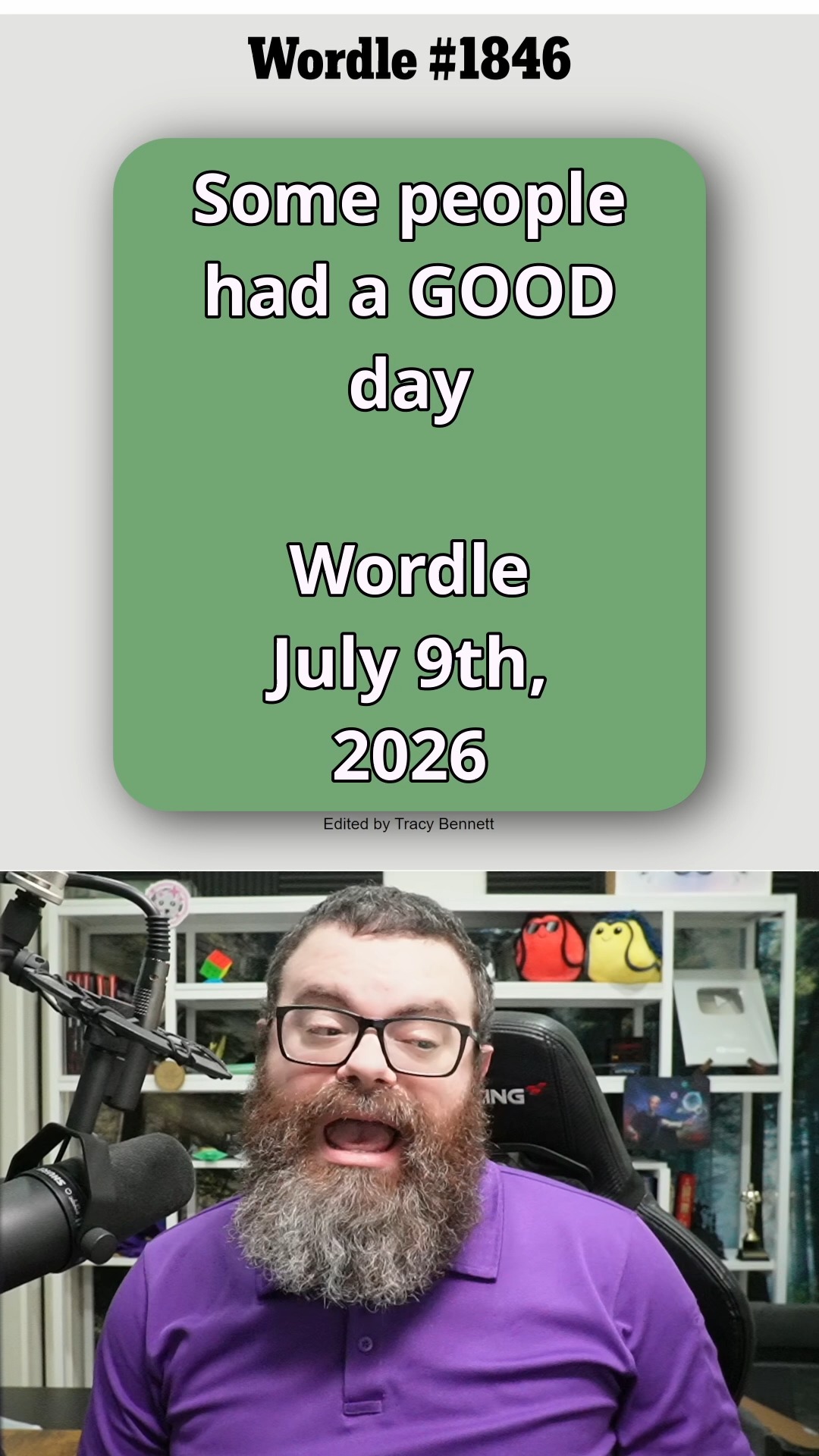 レン Did you? Wordle July 9, 2026 1846 #wordle #nytgames #wordletok