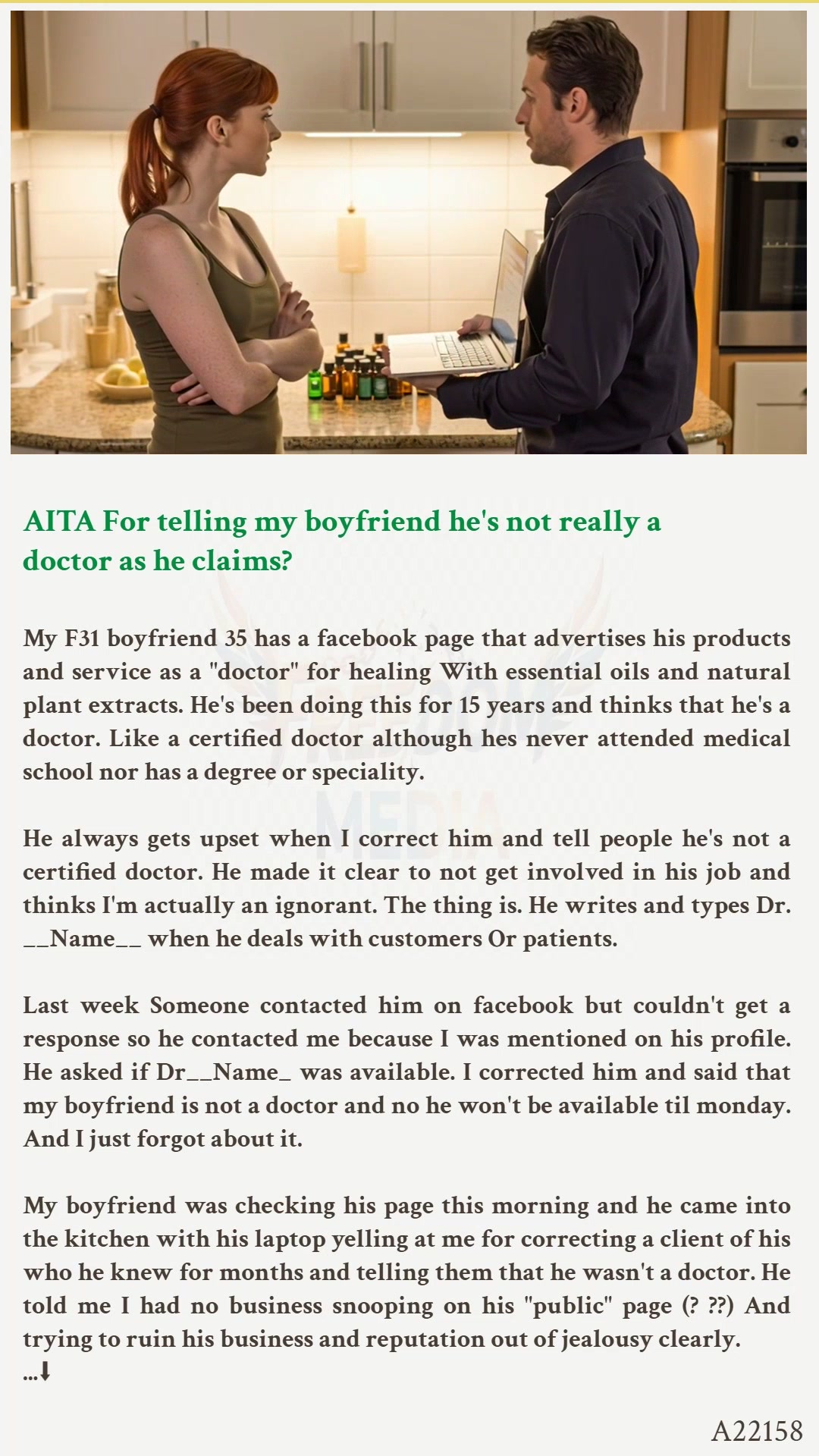AITA 🌅 For telling my boyfriend he's not really a doctor as he 🌠 claims ...