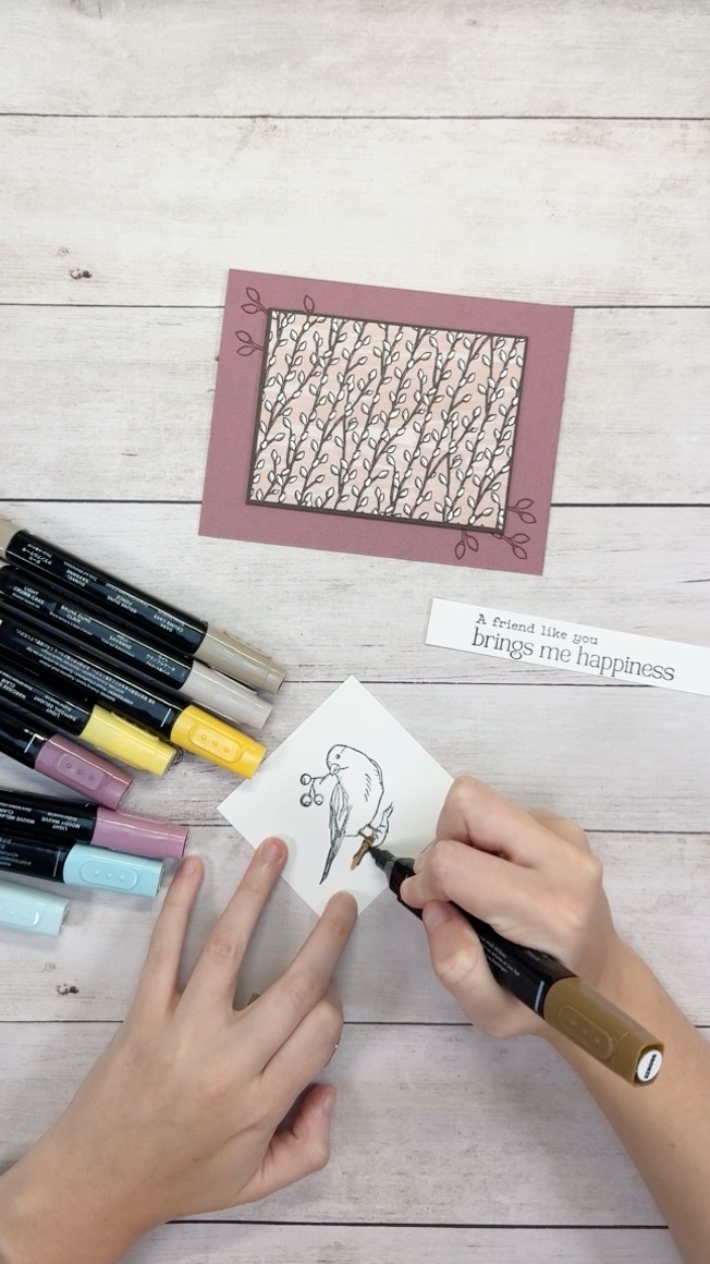 Create a quick and easy autumn card with the Winterly Tree Tops bundle ...