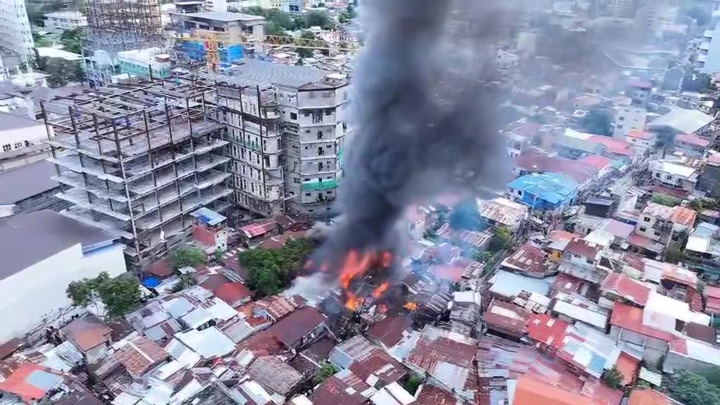 WATCH: Here’s an aerial view of the fire at B. Rodriguez, Barangay ...