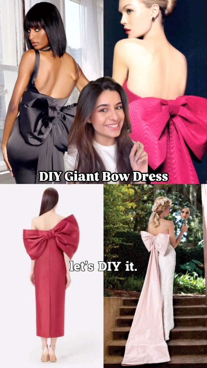 DIY-ed a giant bow with a pillow for my dress! 🎀, Looking back, maybe a flimsier pillow or just cotton would’ve made it less stiff, but hey, we live and learn 🤷🏻‍♀️, What do you think